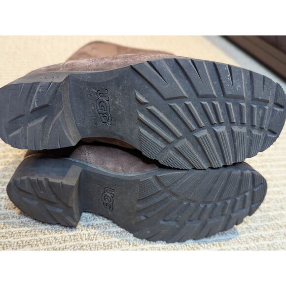 UGG Australia Suede Knee High Boots Chocolate Brown Zip Side Women Size 8 - Picture 4 of 5